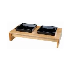 Trixie Napf-Set - Keramik/Holz -Haustierprodukte trixie voer waterbak set keramiek hout 178711 0500 none